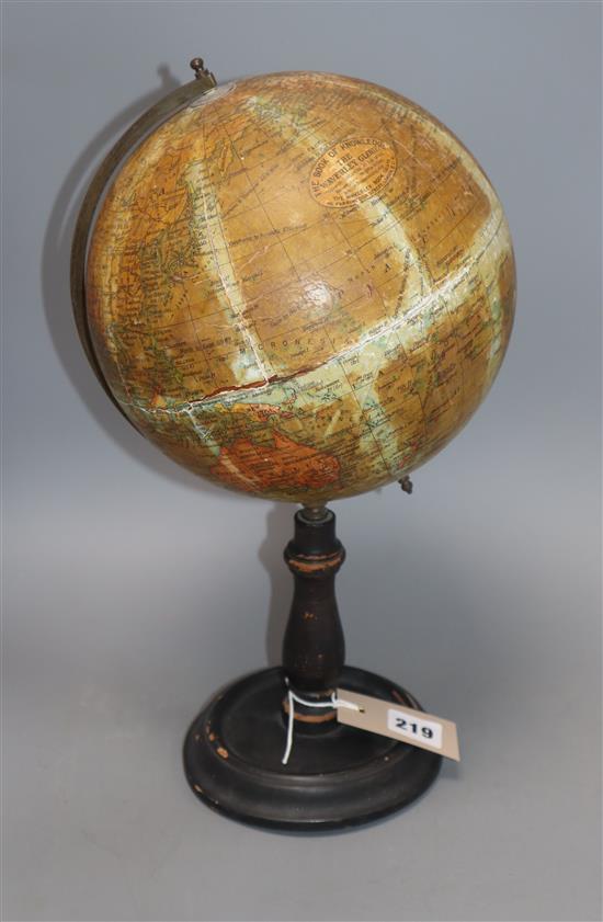 An early 20th century Waverley Book of Knowledge desk globe diameter approx. 17cm